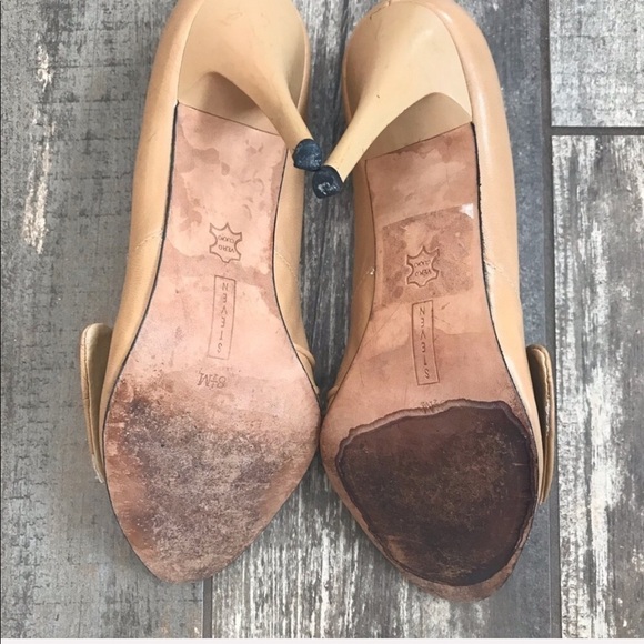 Vintage STEVEN by Steve Madden embellished open toe leather heels size 8.5 - Picture 6 of 10